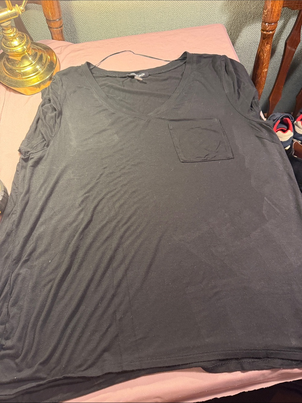 Cable & Gauge Black V-Neck Pocket Tee